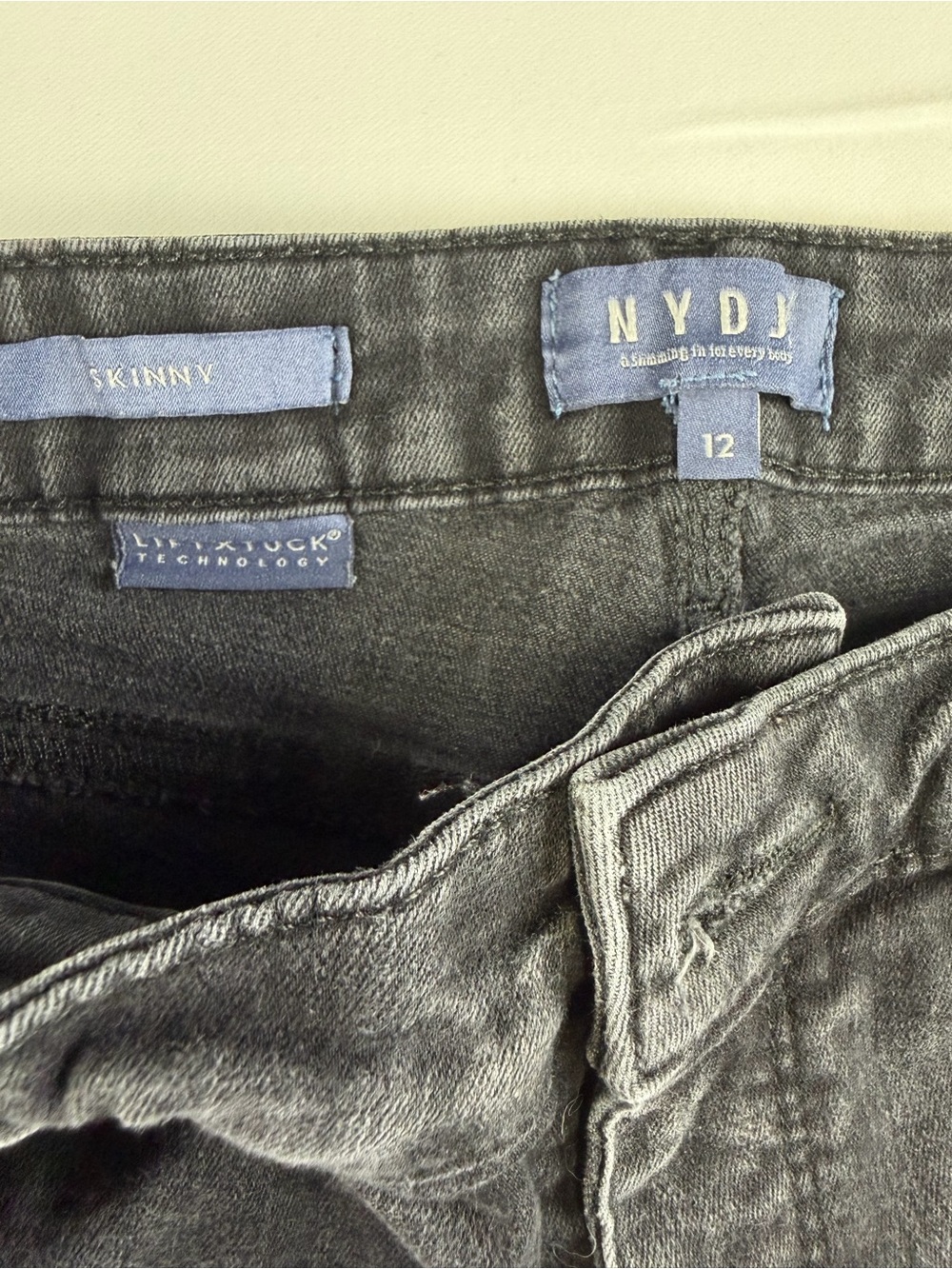 NYDJ Skinny Jeans - Charcoal Black Tummy Lift  - size 12